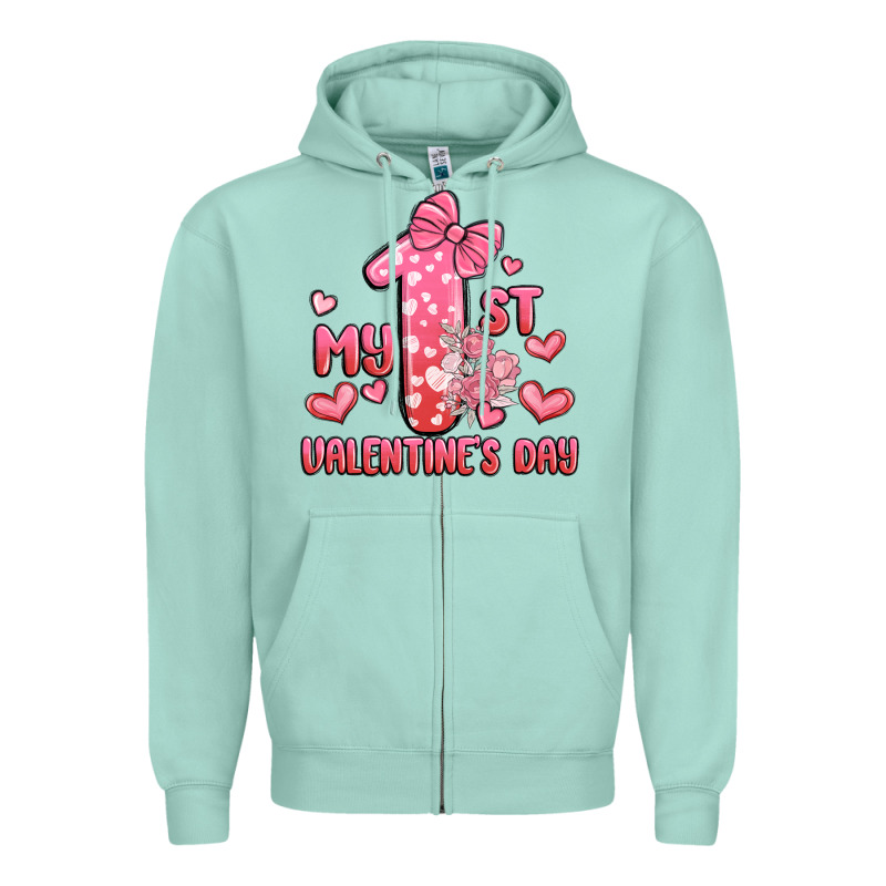 My First Valentines Day Zipper Hoodie by MaliasSmallBusiness | Teevron