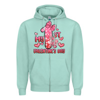 Seafoam my first valentines day Zipper Hoodie - MaliasSmallBusiness
