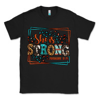 Black She is strong proverbs 31:25 Classic Tee - LillyAllenDesigns
