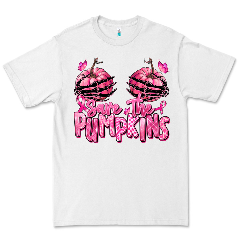 Save The Pumpkins Breast Cancer Premium Tee by RanaPortraitStore | Teevron