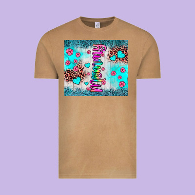 Mommy Leopard Turquoise Vintage Tee Designed By Jahusdesignshop