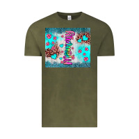 Vintage Olive mommy leopard turquoise Vintage Tee - JahusDesignShop