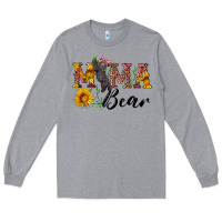 Heather Grey pink mama bear with cute bear Long Sleeve Tee - Artiststas