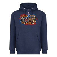 Navy Patriotic Mama Heavyweight Hoodie - BundleAndBundleShop
