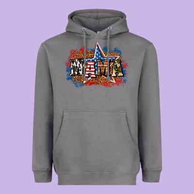 Patriotic Mama Heavyweight Hoodie Designed By Bundleandbundleshop