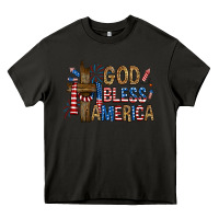 Asphalt god  bless america with cross Heavy Core Tee - RanaPortraitStore