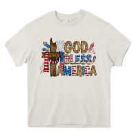God  Bless America With Cross Heavy Core Tee | Teevron