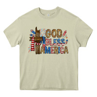 Mossy god  bless america with cross Heavy Core Tee - RanaPortraitStore