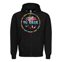 Black tu eres inspiration Zipper Hoodie - MaliasSmallBusiness