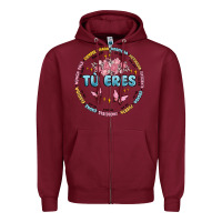 Burgundy tu eres inspiration Zipper Hoodie - MaliasSmallBusiness