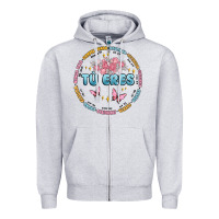 Heather Grey tu eres inspiration Zipper Hoodie - MaliasSmallBusiness