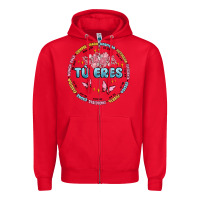 Red tu eres inspiration Zipper Hoodie - MaliasSmallBusiness