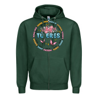 Sports Green tu eres inspiration Zipper Hoodie - MaliasSmallBusiness