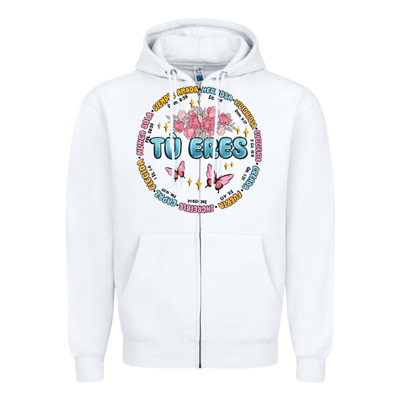 Tu Eres Inspiration Zipper Hoodie by MaliasSmallBusiness | Teevron