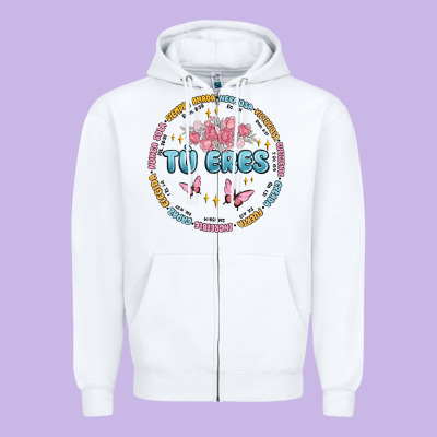 Tu Eres Inspiration Zipper Hoodie Designed By Maliassmallbusiness