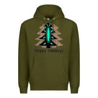 Army Green Happy Holidays Tree Premium Hoodie - Bettercallsaul