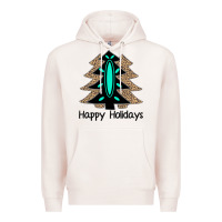 Pale Pink Happy Holidays Tree Premium Hoodie - Bettercallsaul
