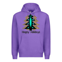 Purple Happy Holidays Tree Premium Hoodie - Bettercallsaul