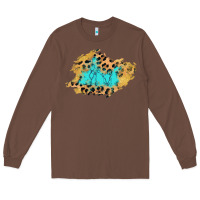 Chestnut glitter leopard turquoise patch Long Sleeve Tee - AdoDesignShop