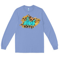 Colony Blue glitter leopard turquoise patch Long Sleeve Tee - AdoDesignShop