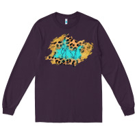 Plum glitter leopard turquoise patch Long Sleeve Tee - AdoDesignShop