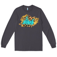 Smoke glitter leopard turquoise patch Long Sleeve Tee - AdoDesignShop
