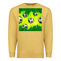 Antique Gold soccer balls with field  and tactics seamless pattern Premium Sweatshirt - BundleAndBundleShop