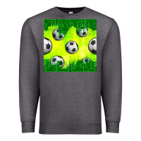 Charcoal Heather soccer balls with field  and tactics seamless pattern Premium Sweatshirt - BundleAndBundleShop