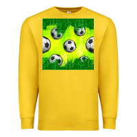 Lemon soccer balls with field  and tactics seamless pattern Premium Sweatshirt - BundleAndBundleShop