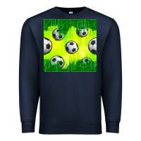 Navy soccer balls with field  and tactics seamless pattern Premium Sweatshirt - BundleAndBundleShop