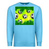 Ocean Blue soccer balls with field  and tactics seamless pattern Premium Sweatshirt - BundleAndBundleShop