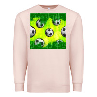Pale Pink soccer balls with field  and tactics seamless pattern Premium Sweatshirt - BundleAndBundleShop