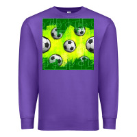 Purple soccer balls with field  and tactics seamless pattern Premium Sweatshirt - BundleAndBundleShop
