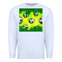 White soccer balls with field  and tactics seamless pattern Premium Sweatshirt - BundleAndBundleShop
