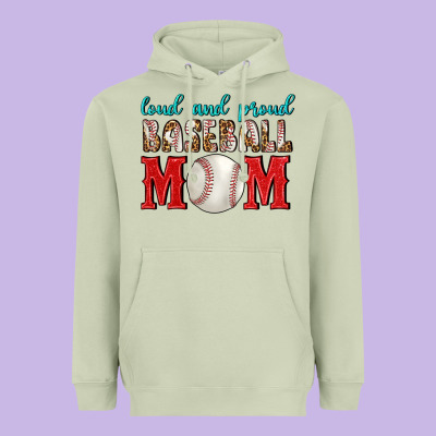 Loud And Proud Baseball Mom Heavyweight Hoodie Designed By Bundleandbundleshop