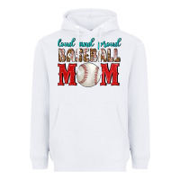 White Loud And Proud Baseball Mom Heavyweight Hoodie - BundleAndBundleShop