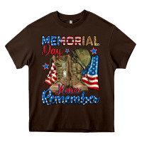Chocolate Brown memorial day honor remember Heavy Core Tee - RanaPortraitStore