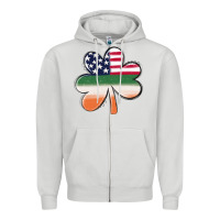 Dove Grey st patricks day shamrock american flag Zipper Hoodie - MaliasSmallBusiness