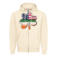 Sandshell st patricks day shamrock american flag Zipper Hoodie - MaliasSmallBusiness