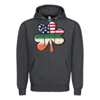 Smoke st patricks day shamrock american flag Zipper Hoodie - MaliasSmallBusiness