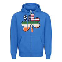 True Royal st patricks day shamrock american flag Zipper Hoodie - MaliasSmallBusiness