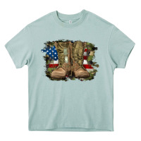 Arona american flag with army boots Heavy Core Tee - RanaPortraitStore