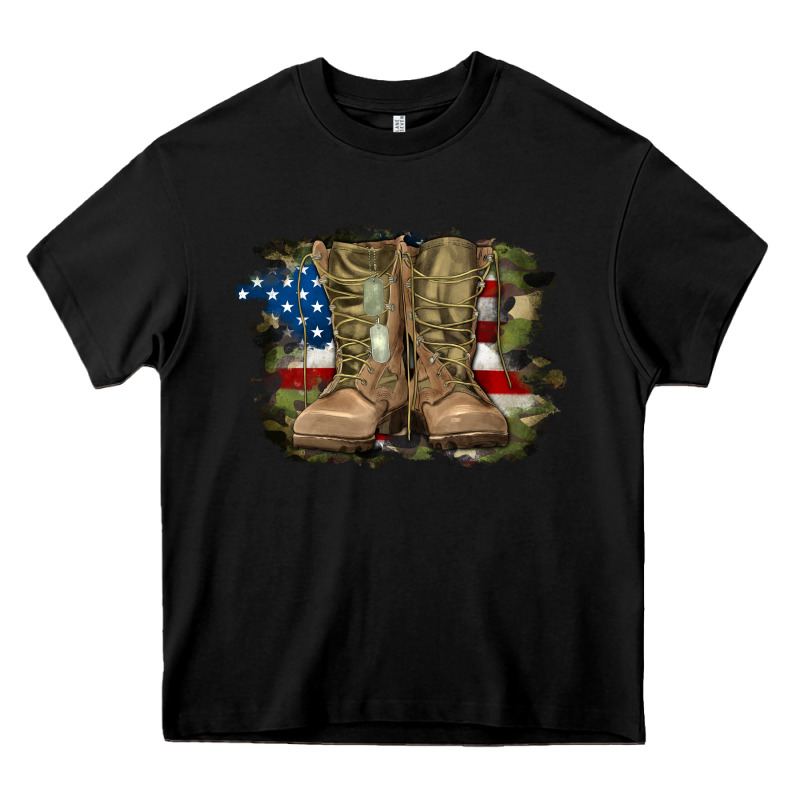 American Flag With Army Boots Heavy Core Tee by RanaPortraitStore | Teevron