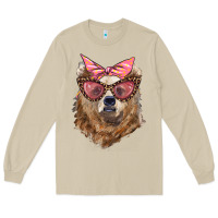Mushroom mama bear with glasses and bandana Long Sleeve Tee - Artiststas