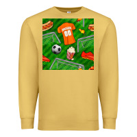 Antique Gold soccer ball uniform and shoes seamless pattern Premium Sweatshirt - BundleAndBundleShop