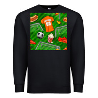 Black soccer ball uniform and shoes seamless pattern Premium Sweatshirt - BundleAndBundleShop