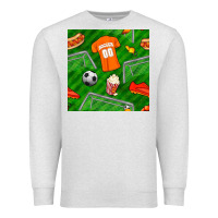Oatmeal Heather soccer ball uniform and shoes seamless pattern Premium Sweatshirt - BundleAndBundleShop