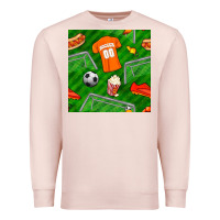 Pale Pink soccer ball uniform and shoes seamless pattern Premium Sweatshirt - BundleAndBundleShop