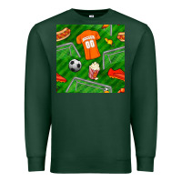 Sports Green soccer ball uniform and shoes seamless pattern Premium Sweatshirt - BundleAndBundleShop