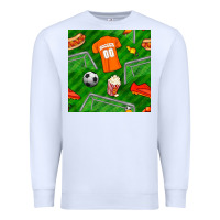 White soccer ball uniform and shoes seamless pattern Premium Sweatshirt - BundleAndBundleShop